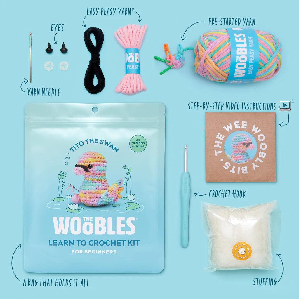 Tito the Swan Pastel Crochet Kit - Image 2
